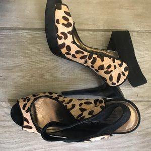 Pelle Moda calf hair leopard stilettos NEVER WORN
